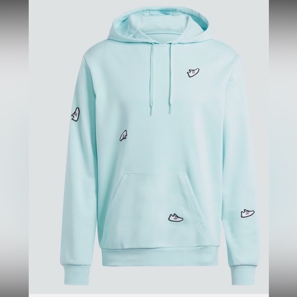 NWT: Men’s Adidas Originals Undeniable Graphic Hoodie In Semi Flash Aqua• Medium - Picture 4 of 9
